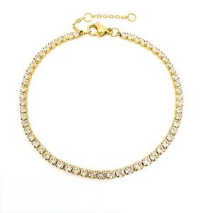 Source Unknown Gold Rhinestone Tennis Bracelet